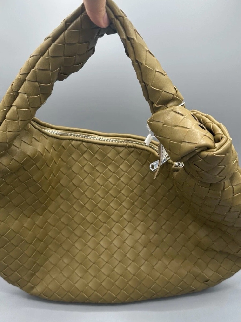BC Woven Side Knot Hobo Bag In Olive